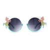 Kid Size Girls Rainbow Unicorn Pin Round Circle Lens Sunglasses