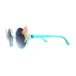 Kid Size Girls Rainbow Unicorn Pin Round Circle Lens Sunglasses