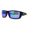 Locs Mens Color Mirror Rubberized Matte Biker Wrap Sunglasses