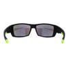 Locs Mens Color Mirror Rubberized Matte Biker Wrap Sunglasses