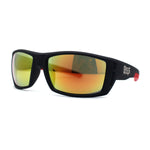 Locs Mens Color Mirror Rubberized Matte Biker Wrap Sunglasses