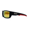 Locs Mens Color Mirror Rubberized Matte Biker Wrap Sunglasses