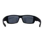 Locs Mens Color Mirror Rubberized Matte Biker Wrap Sunglasses