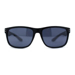 Locs Mens Woodgrain Arm Rectangular Sport Horn Rim Sunglasses
