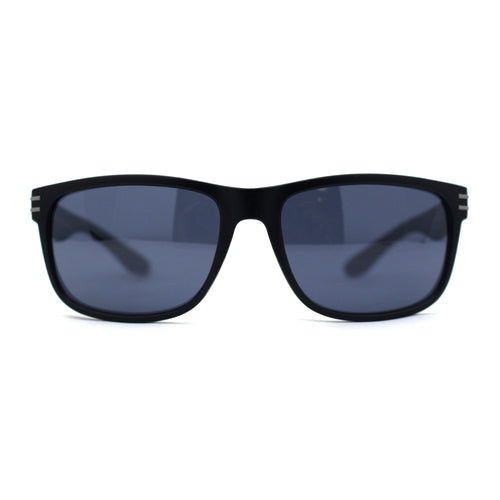 Locs Mens Woodgrain Arm Rectangular Sport Horn Rim Sunglasses