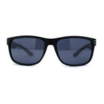 Locs Mens Woodgrain Arm Rectangular Sport Horn Rim Sunglasses
