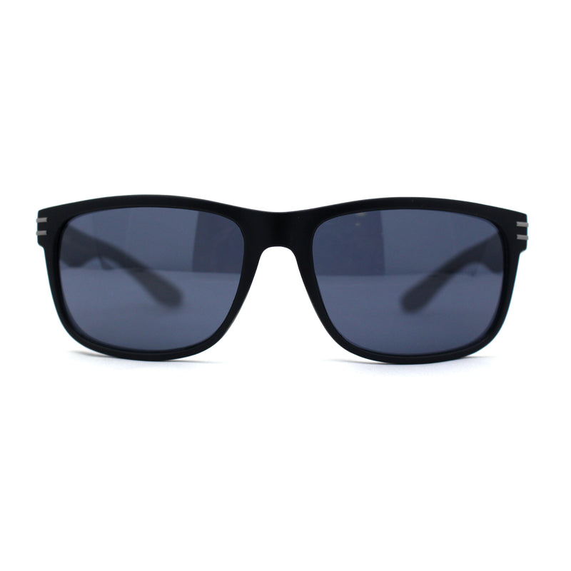 Locs Mens Woodgrain Arm Rectangular Sport Horn Rim Sunglasses