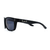 Locs Mens Woodgrain Arm Rectangular Sport Horn Rim Sunglasses