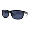 Locs Mens Woodgrain Arm Rectangular Sport Horn Rim Sunglasses