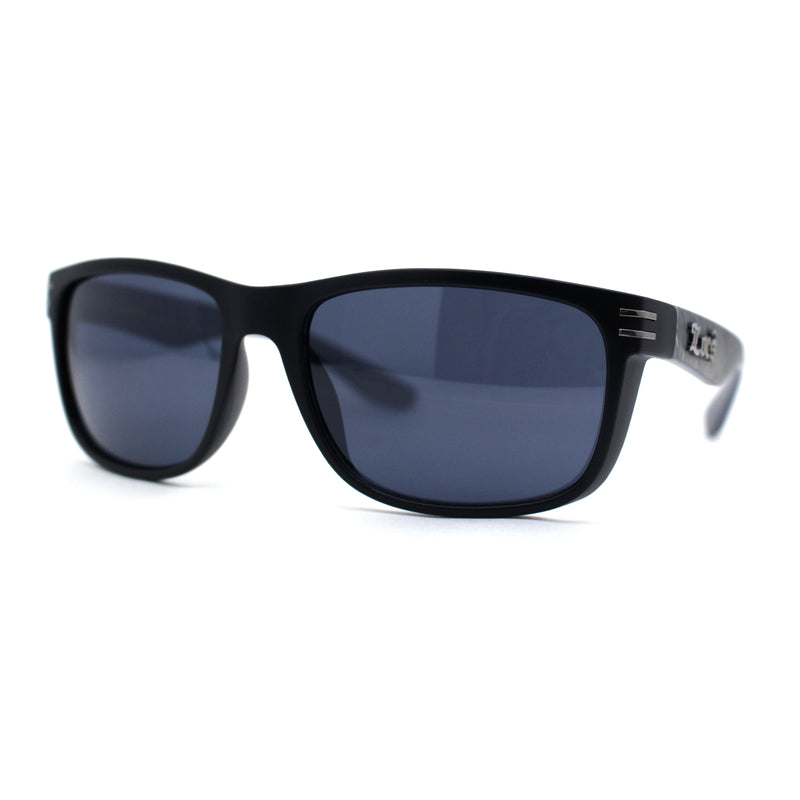 Locs Mens Woodgrain Arm Rectangular Sport Horn Rim Sunglasses