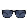 Locs Mens Woodgrain Arm Rectangular Sport Horn Rim Sunglasses