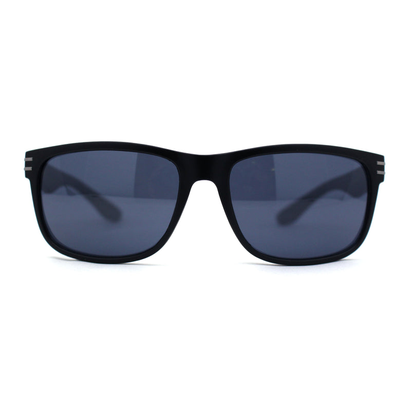 Locs Mens Woodgrain Arm Rectangular Sport Horn Rim Sunglasses