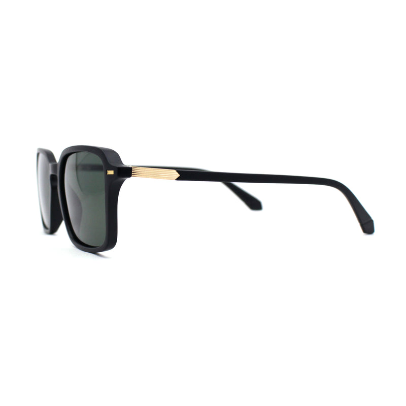 Polarized Mens Retro Rectangle Keyhole Plastic Hipster Sunglasses