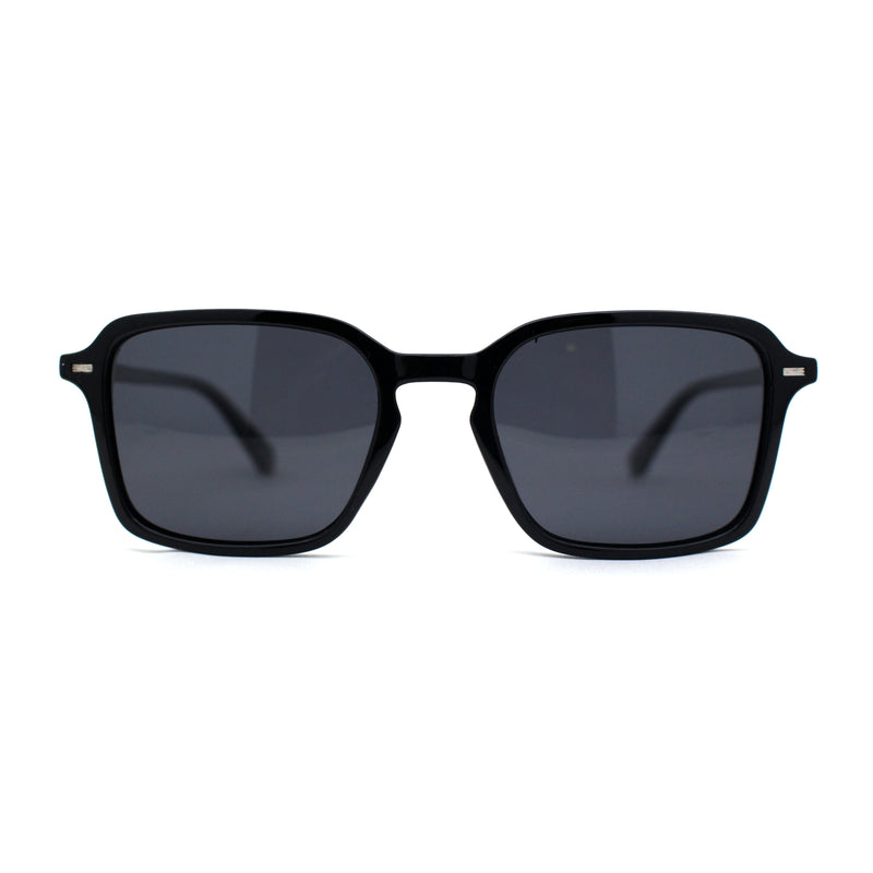 Polarized Mens Retro Rectangle Keyhole Plastic Hipster Sunglasses