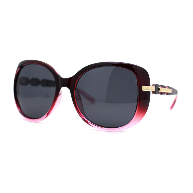 Polarized Womens Chain Arm Butterfly Designer Style Plastic Sunglasses