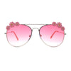 Girls Kids Size Daisy Jewel Tear Drop Officer Style Metal Rim Sunglasses