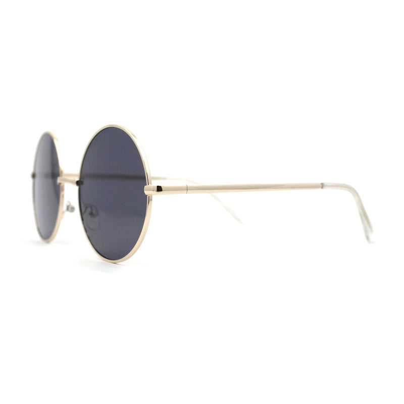 Classic Iconic Hippie Large Circle Lens Round Metal Sunglasses