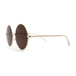 Classic Iconic Hippie Large Circle Lens Round Metal Sunglasses