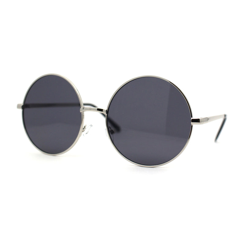 Classic Iconic Hippie Large Circle Lens Round Metal Sunglasses