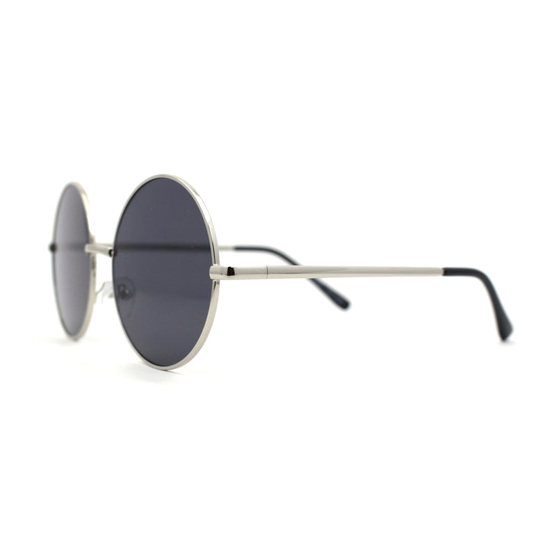 Classic Iconic Hippie Large Circle Lens Round Metal Sunglasses