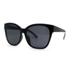 Womens Retro Oversize Inset Lens Horn Rim Plastic Sunglasses