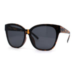 Womens Retro Oversize Inset Lens Horn Rim Plastic Sunglasses