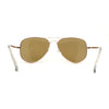 Mens Temper Glass Lens Tear Drop Shape Officer Style Pilots Sunglasses Gold Brown