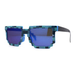 Boys Kid Size 8-bit Pixel Horn Rim Gamer Plastic Sunglasses