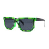 Boys Kid Size 8-bit Pixel Horn Rim Gamer Plastic Sunglasses