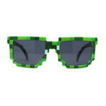 Boys Kid Size 8-bit Pixel Horn Rim Gamer Plastic Sunglasses