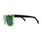 Boys Kid Size 8-bit Pixel Horn Rim Gamer Plastic Sunglasses