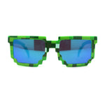 Boys Kid Size 8-bit Pixel Horn Rim Gamer Plastic Sunglasses