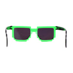 Boys Kid Size 8-bit Pixel Horn Rim Gamer Plastic Sunglasses