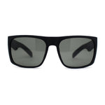 Mens Tempered Glass Lens Flat Top Rectangle Gangster Shade Sunglasses