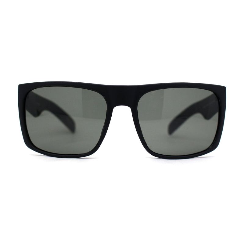 Mens Tempered Glass Lens Flat Top Rectangle Gangster Shade Sunglasses