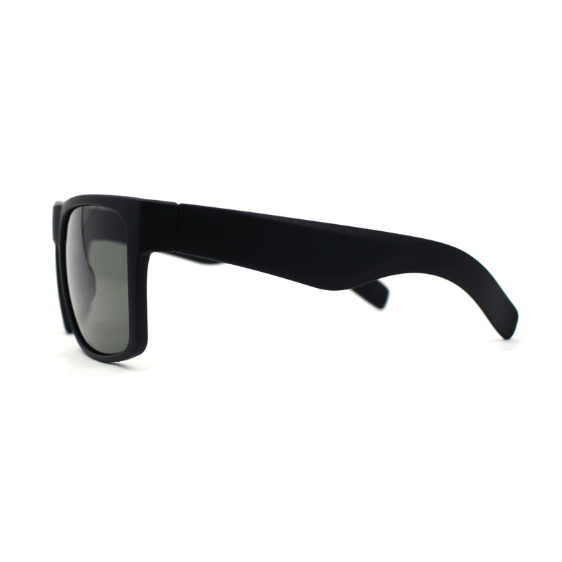 Mens Tempered Glass Lens Flat Top Rectangle Gangster Shade Sunglasses