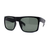 Mens Tempered Glass Lens Flat Top Rectangle Gangster Shade Sunglasses