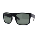 Mens Tempered Glass Lens Flat Top Rectangle Gangster Shade Sunglasses