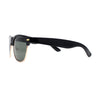 Mens Black Gold Temper Glass Lens Hipster Classic Half Rim Sunglasses