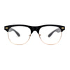 Mens Black Gold Clear Lens Hipster Classic Half Rim Fashion Eyeglasses