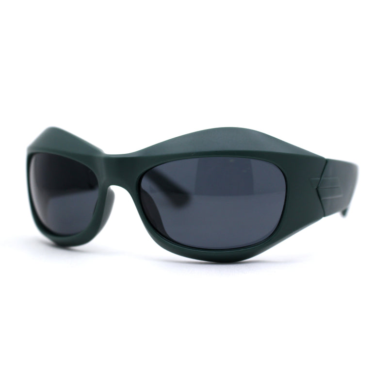 Runway Trend Exaggerated 90s Plastic Wrap Sport Plastic Sunglasses
