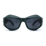 Runway Trend Exaggerated 90s Plastic Wrap Sport Plastic Sunglasses