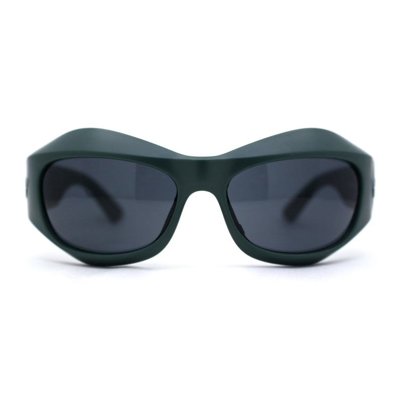 Runway Trend Exaggerated 90s Plastic Wrap Sport Plastic Sunglasses