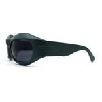 Runway Trend Exaggerated 90s Plastic Wrap Sport Plastic Sunglasses