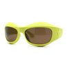 Runway Trend Exaggerated 90s Plastic Wrap Sport Plastic Sunglasses