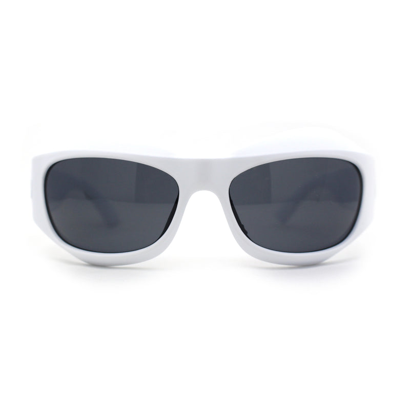 Runway Trend Exaggerated 90s Plastic Wrap Sport Plastic Sunglasses