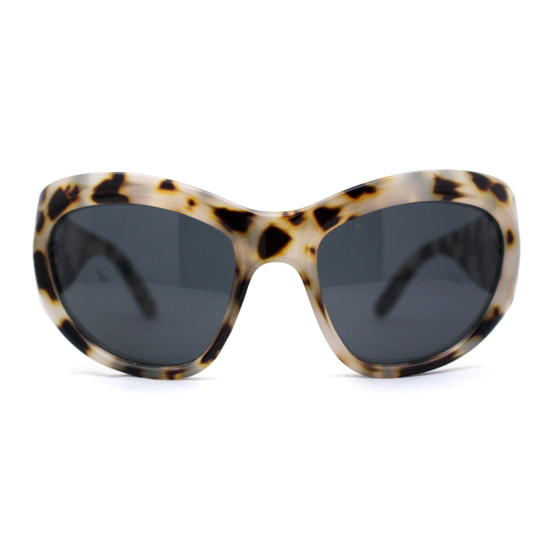 Exaggerated Oversized 90s Plastic Wrap Sport Plastic Sunglasses