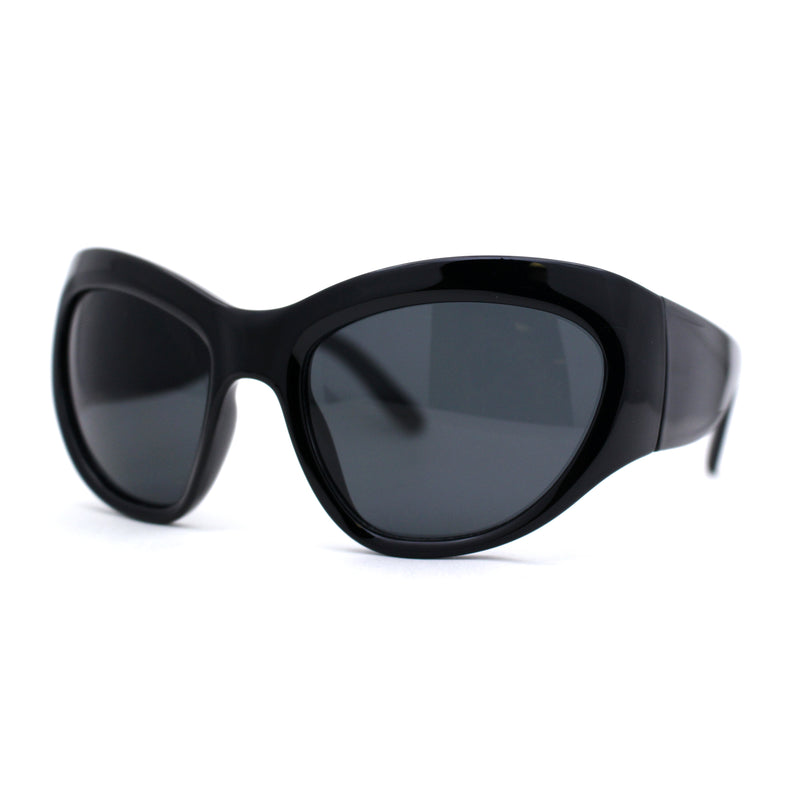 Exaggerated Oversized 90s Plastic Wrap Sport Plastic Sunglasses