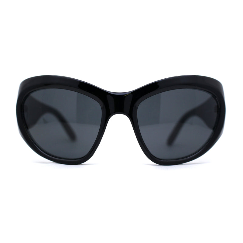 Exaggerated Oversized 90s Plastic Wrap Sport Plastic Sunglasses