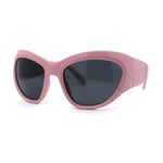 Exaggerated Oversized 90s Plastic Wrap Sport Plastic Sunglasses